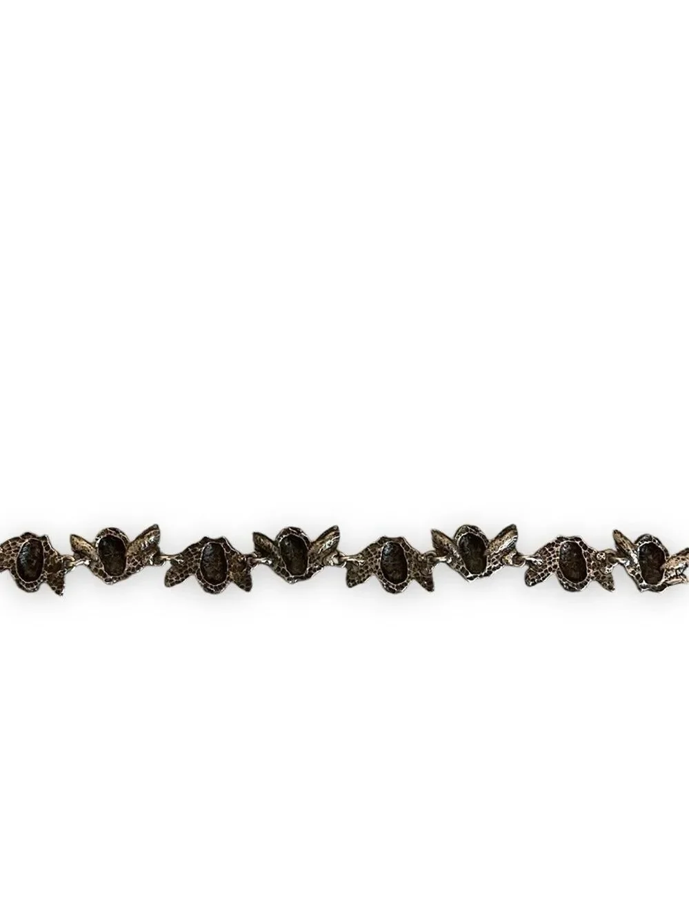Angel Fairy Link Bracelet Pewter Metal Crystal Accent
